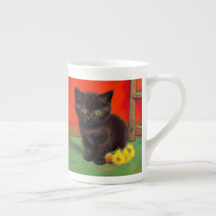 Taza De Porcelana Gato negro estilo Van Gogh