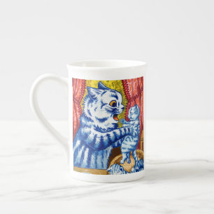 Taza De Porcelana Gato y sus gatitos