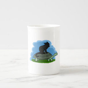 Taza De Porcelana Gato y Tortuga