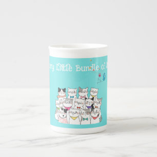 Taza De Porcelana Gatos cortos, mochila de alegría