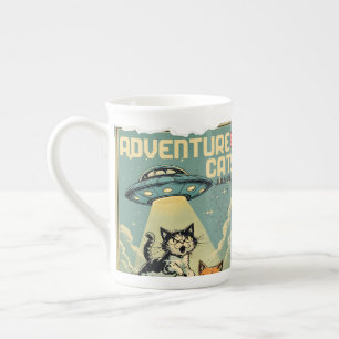Taza De Porcelana Gatos divertidos cómic libro alienígena abducción 