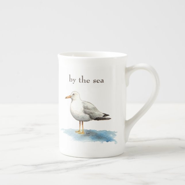 Taza De Porcelana Gaviota a estar por el mar (Derecha)