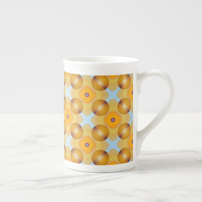 Taza De Porcelana Geométrico amarillo inusual (Derecha)