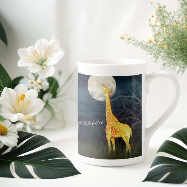 Taza De Porcelana Giraffe y Personalizado de la luna Jumbo Mug / Bon (Subido por el creador)