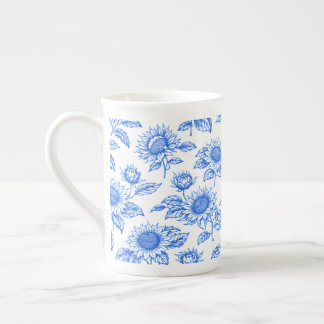 Taza De Porcelana Girasoles elegantes de Toile du Jouy - Botánico Az
