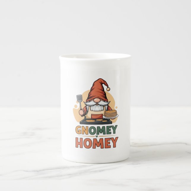 Taza De Porcelana Gnomey homey pancakes design (Frente)