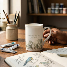 Taza De Porcelana Gold Filigree Art Deco | Sparrow Morning Song