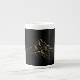 Taza De Porcelana Gold textured abstract mountain lineart