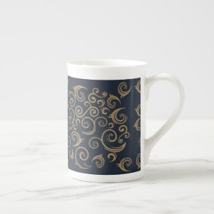 Taza De Porcelana Golden Swirls