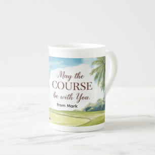 Taza De Porcelana Golf Que el campo esté contigo de Nombre del Golfi