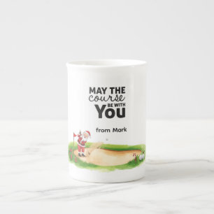Taza De Porcelana Golf Que el campo esté contigo de Nombre del Golfi