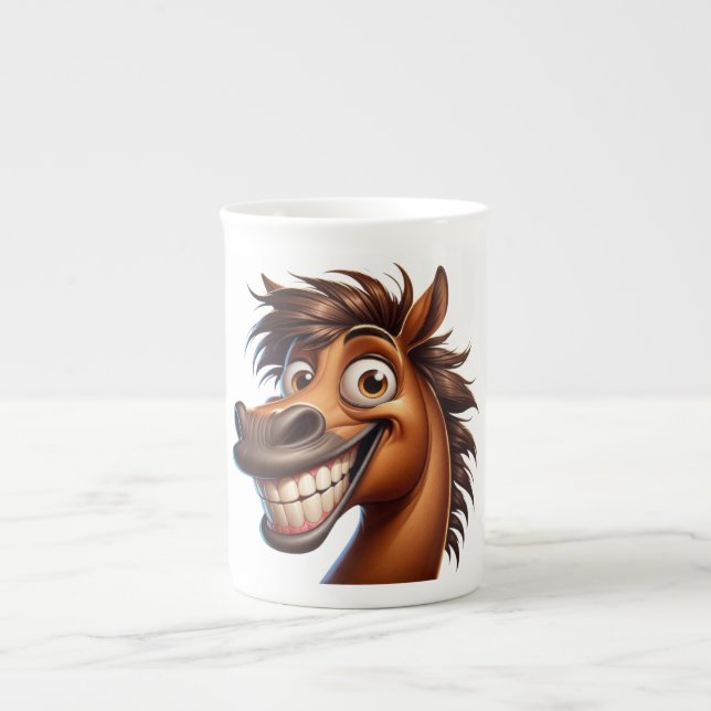 Taza De Porcelana Goofy Horse Columbus Day Mug (Frente)