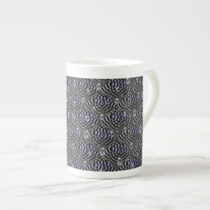 Taza De Porcelana Gotas de lluvia gris azul Metalizado