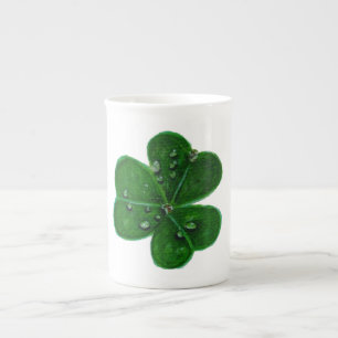 Taza De Porcelana Gotitas de rocío de trébol
