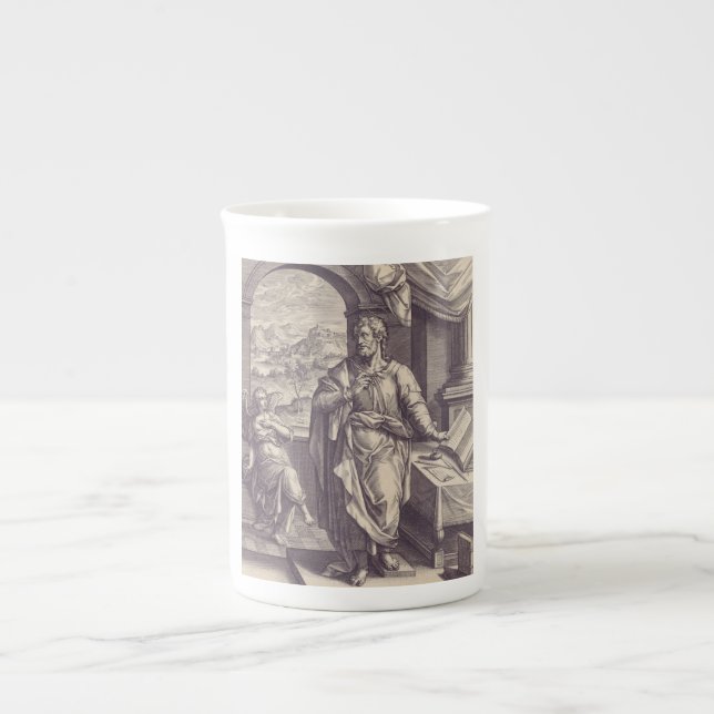 Taza De Porcelana Grabado de San Mateo Inspiración Divina (Frente)