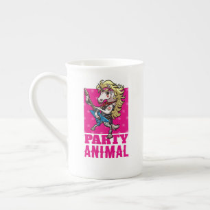 Taza De Porcelana Gracioso Fiesta unicornio Animal Glam Rocker Perso