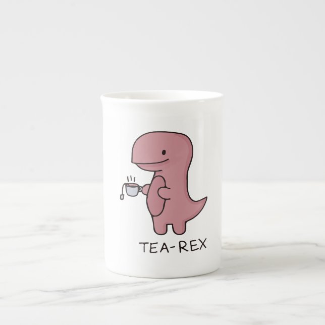 Taza De Porcelana Gracioso obsequio de té de dinosaurio T Rex Dinosa (Frente)