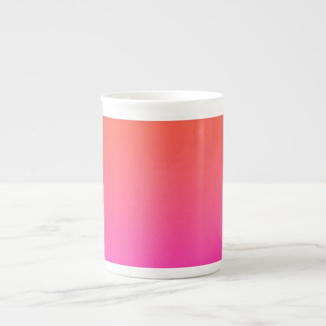 Taza De Porcelana Gradiente rosado naranja (Frente)