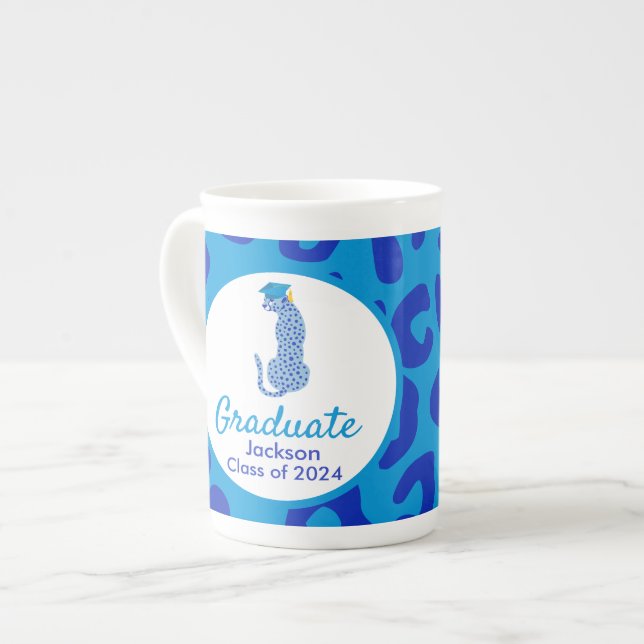 Taza De Porcelana Graduación Mug de la Especialidad de Leopardos Azu (Izquierda)
