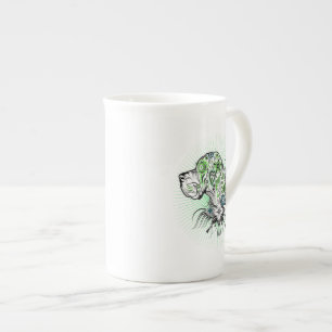 Taza De Porcelana Gran Danés Retrato de Cabeza inspirado en México
