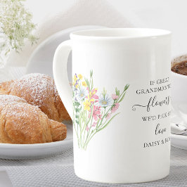 Taza De Porcelana Gran Poema de la Abuela Bonito Wildflower Bouquet