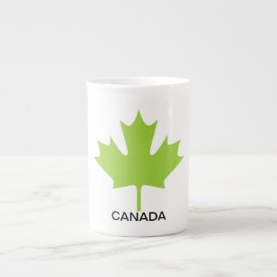 Taza De Porcelana Green Maple Leaf Canada