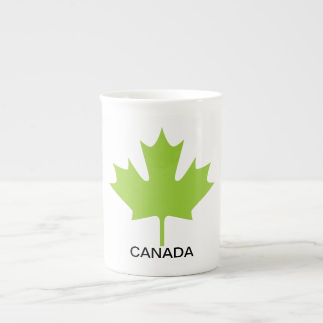 Taza De Porcelana Green Maple Leaf Canada (Frente)