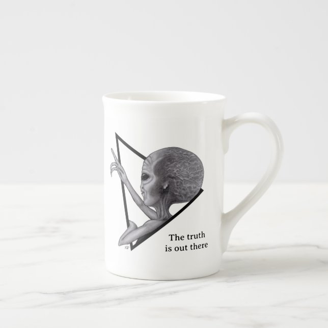 Taza De Porcelana Grey Alien, la verdad está ahí fuera (Derecha)