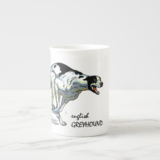 Taza De Porcelana greyhound inglés (Frente)