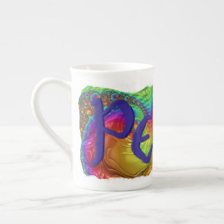 Taza De Porcelana Groovy Bone China Peace Mug
