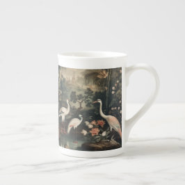 Taza De Porcelana grúas y palacios vintage del trópico