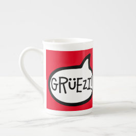 Taza De Porcelana ¡Grüezi! Hola en alemán suizo, Schwiizerdütsch