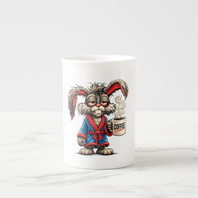 Taza De Porcelana Grumpy Bunny Coffee Funny T-Shirt (Frente)