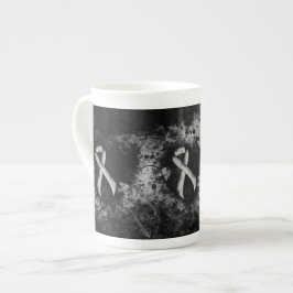 Taza De Porcelana Grunge Heart de la cinta de la toma de conciencia