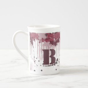 Taza De Porcelana Grunge Paint Splatter - Port Red - Mug