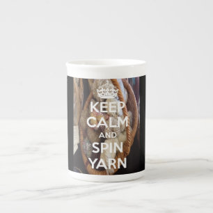 Taza De Porcelana Guarde el hilado de la calma y de vuelta