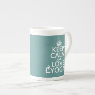 Taza De Porcelana Guarde la calma y ame la yoga (los colores