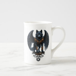 Taza De Porcelana Guardián de la Luna – El Lobo de Ala Negra