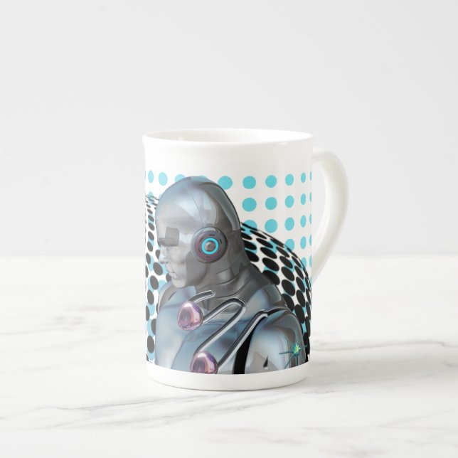 Taza De Porcelana Guardián del reino digital (Derecha)