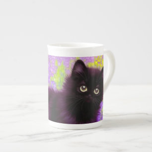 Taza De Porcelana Gustav Klimt Black Kitten