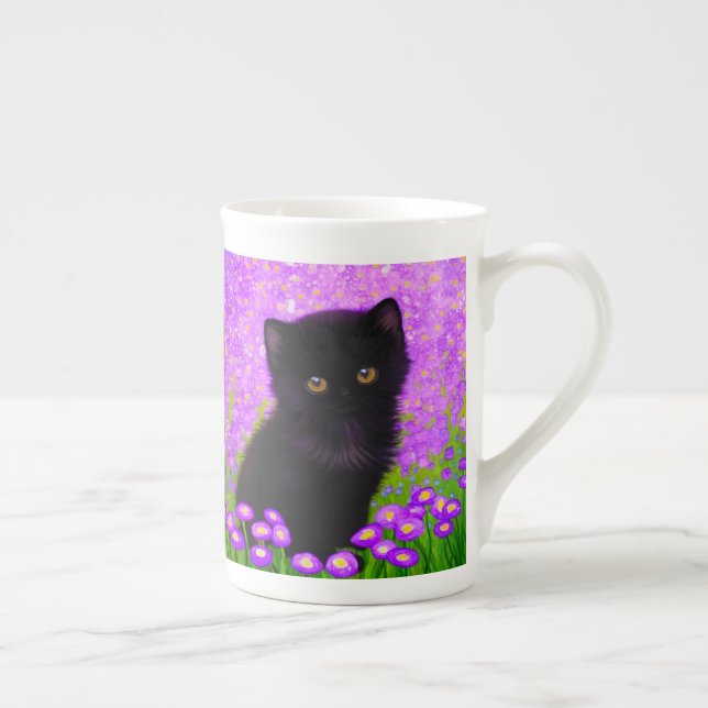 Taza De Porcelana Gustav Klimt Cat (Derecha)