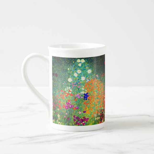 Taza De Porcelana Gustav Klimt Flower Garden (Izquierda)