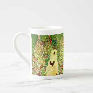Taza De Porcelana Gustav Klimt Garden con pollos