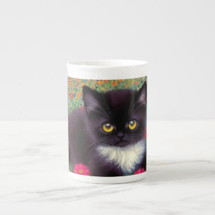 Taza De Porcelana Gustav Klimt Tuxedo Cat