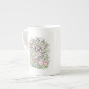 Taza De Porcelana Hada de la Rosa Pequeña