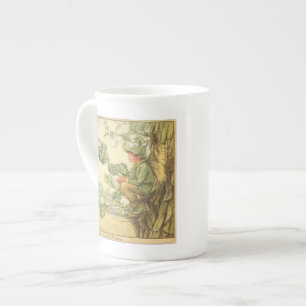 Taza De Porcelana Hada Elm alada sentada en un árbol