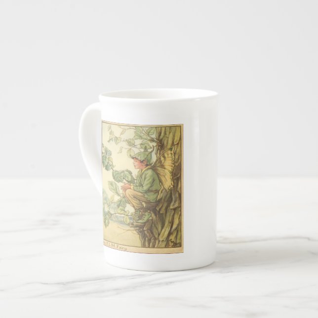 Taza De Porcelana Hada Elm alada sentada en un árbol (Izquierda)