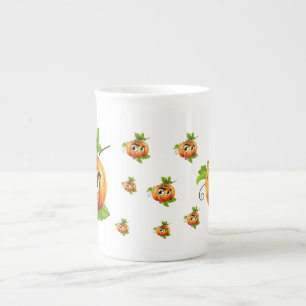 Taza De Porcelana Halloween Funny Pumpkin Face