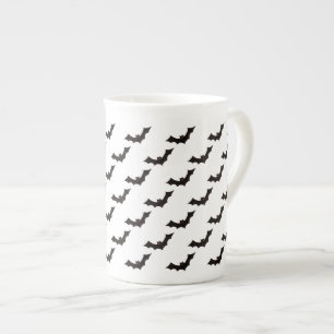 Taza De Porcelana Halloween, Patrón de Murciélagos, Truco o Trato, B