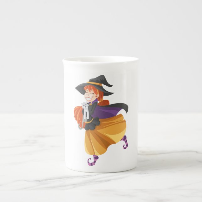 TAZA DE PORCELANA "HAPPY HALLOWEEN" WITCH (Frente)